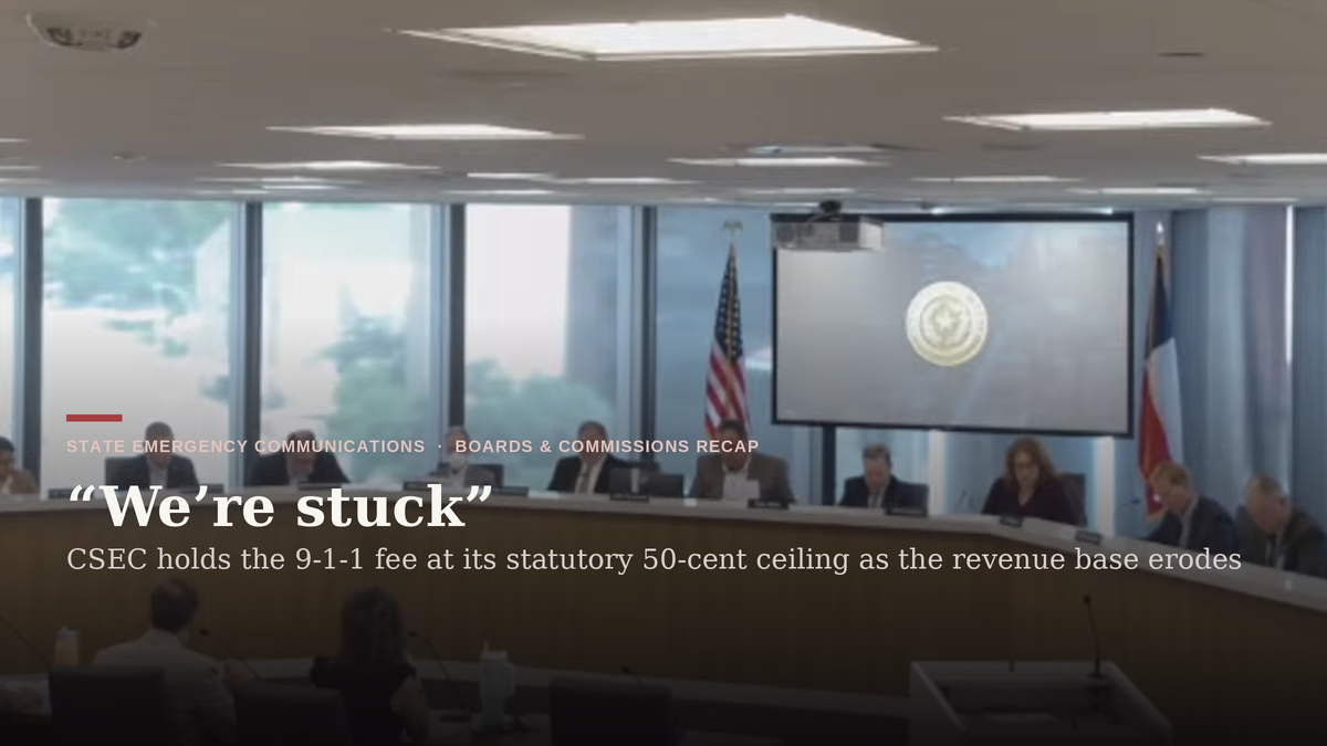 Texans pay 50 cents a month for 9-1-1. The board that sets it says it is stuck — and that the money is running out.