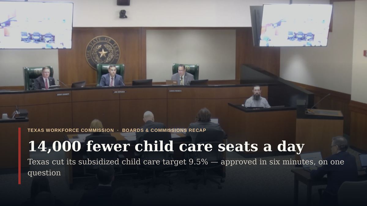 Texas just cut the number of children it will pay to keep in child care by about 14,000 a day