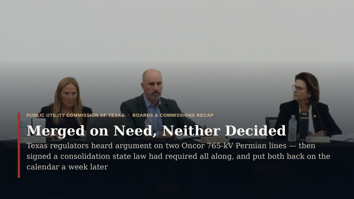 Texas Regulators Merge Two Permian Power-Line Cases on the Question of Need and Decide Neither