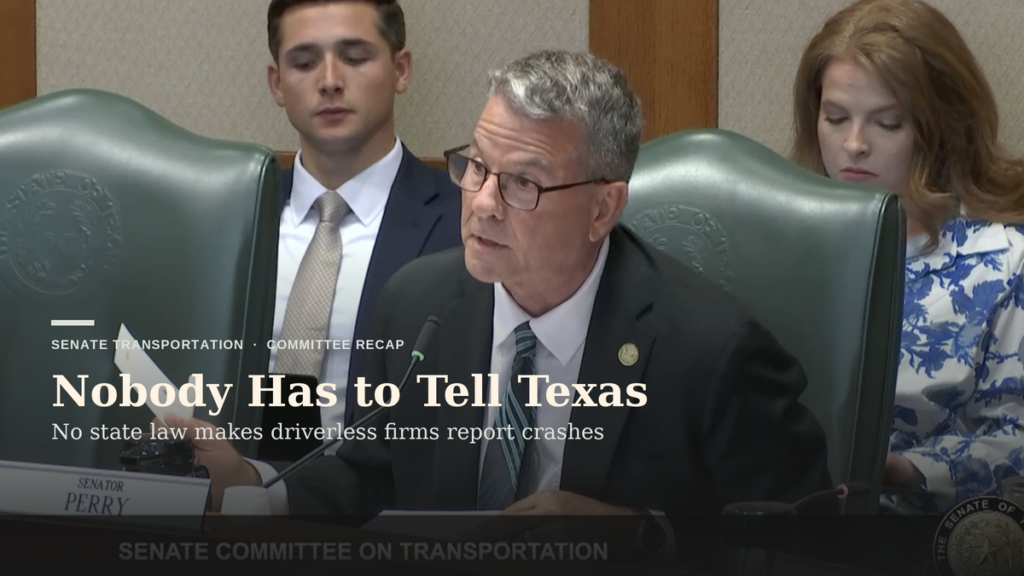 No Texas Law Makes a Driverless Car Company Report a Fatal Crash