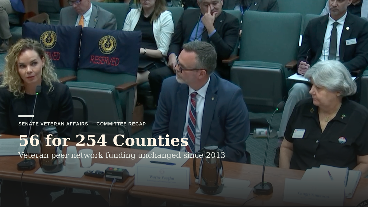 Texas Veteran Peer Network Has Run on Flat Funding for 13 Years
