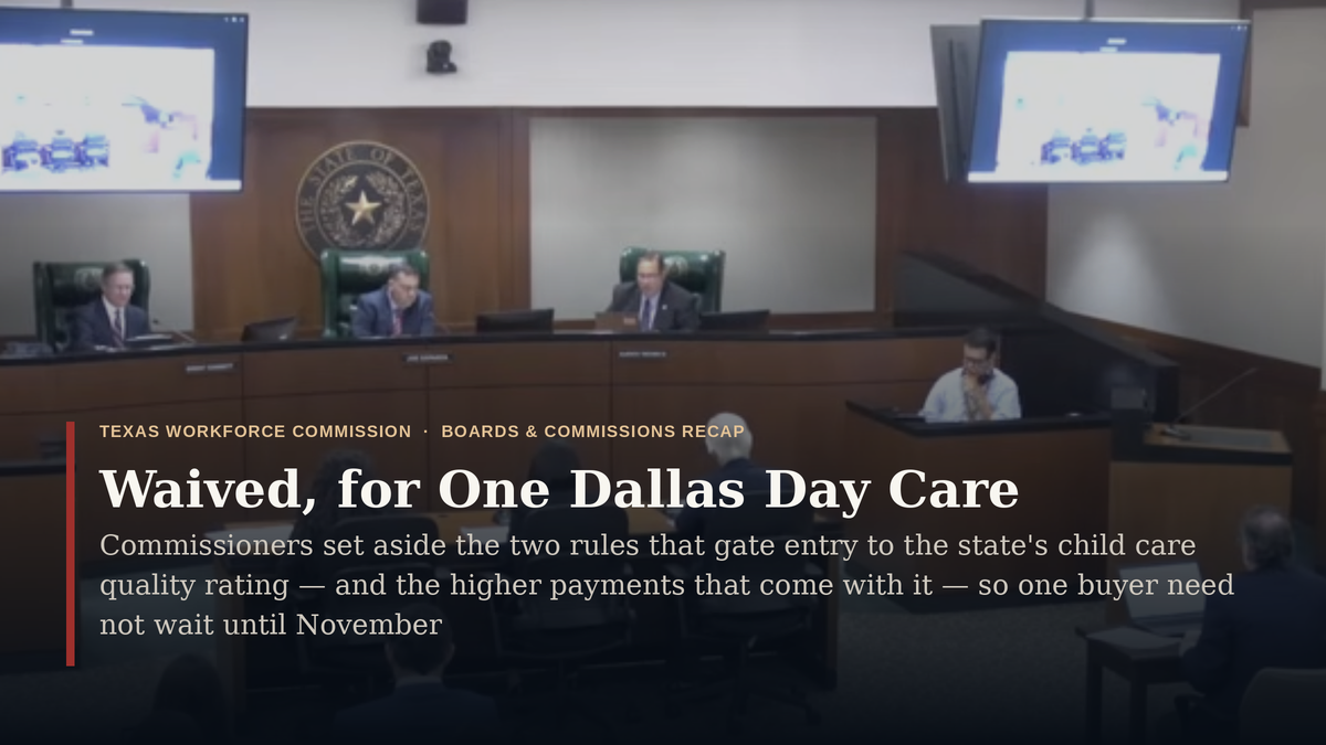 Texas Lets a Dallas Child Care Center Skip the Wait for Higher State Pay