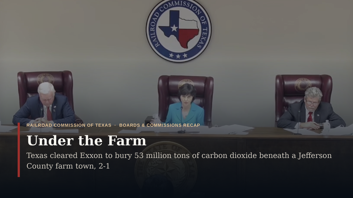 Texas Approves Exxon Plan to Bury Carbon Under a Jefferson County Farm Town