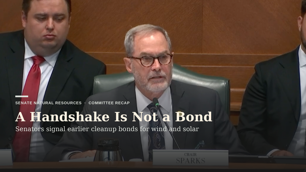 Senators Signal Earlier Cleanup Bonds for Wind and Solar After Sweetwater Blade Cemetery Testimony