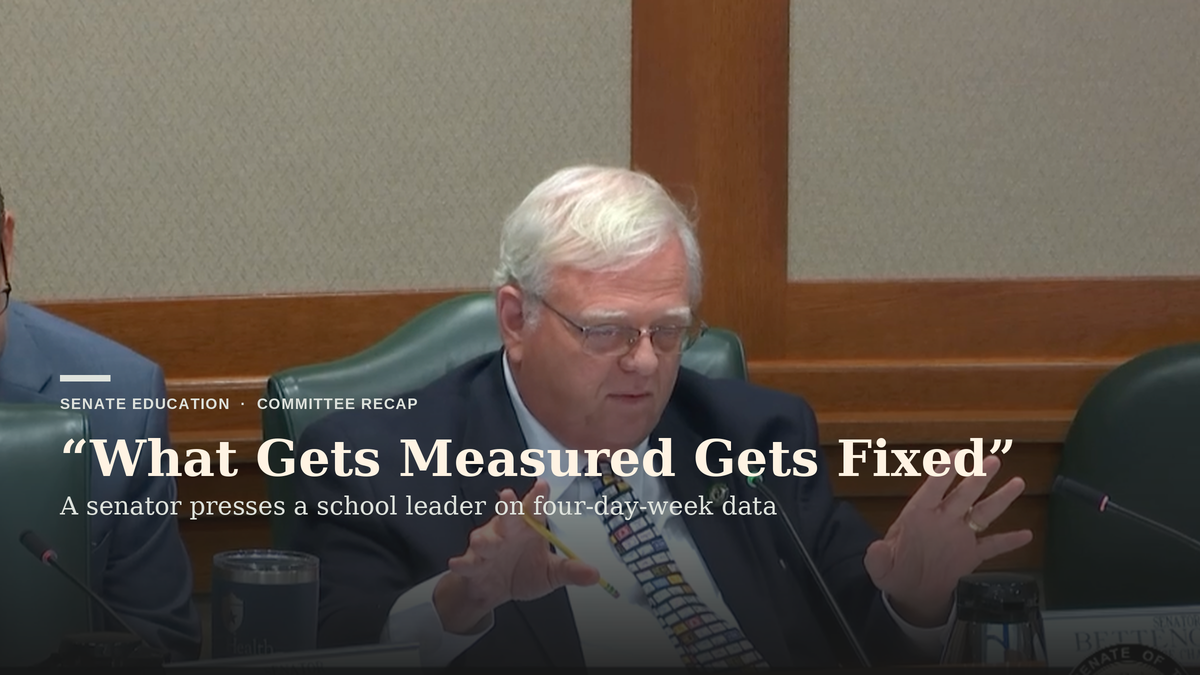 Four-Day School Weeks Cost Students Learning, Education Commissioner Tells Senate Panel