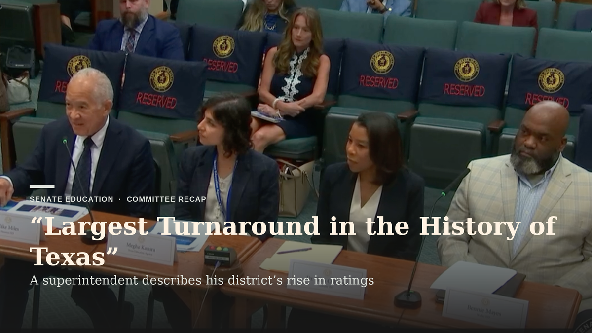 Houston ISD’s Miles Calls Turnaround Texas’ Largest As Senator Presses on Lost Students