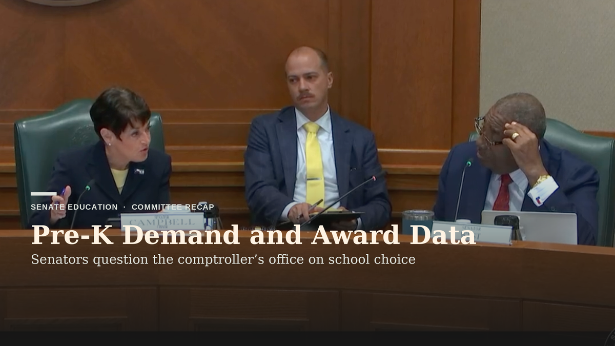 Comptroller’s Office Defends School Choice Safeguards as Senators Probe Pre-K Demand and Award Data