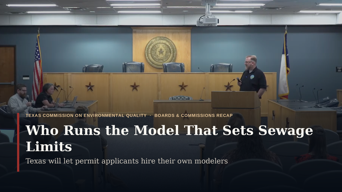 Texas Will Let Sewage Plant Applicants Hire the Modelers Who Set Discharge Limits