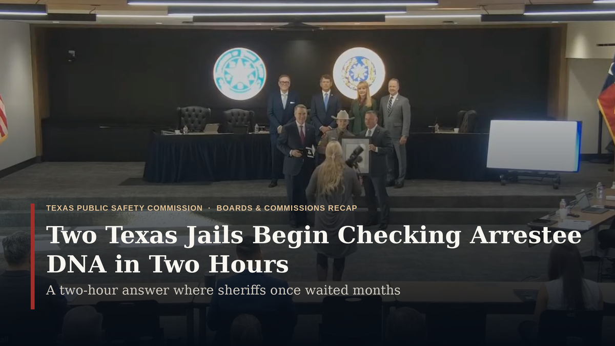 Two Texas Jails Begin Checking Arrestee DNA in Two Hours, Not Months